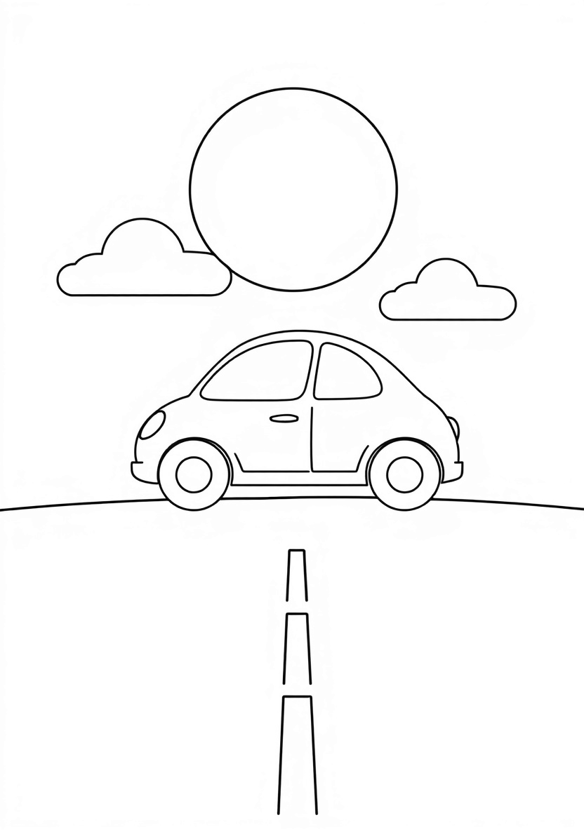42-A_single__oversized__rounded_car_placed_